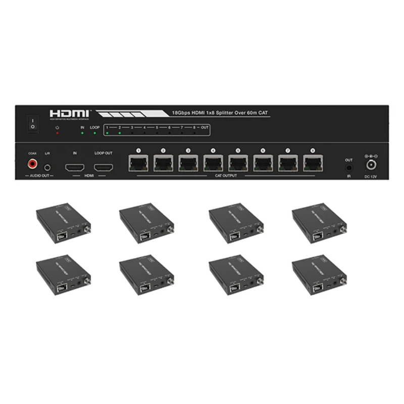 

4K@60Hz 4:4:4 HDCP2.2 support One-way IR hdmi splitter with remote