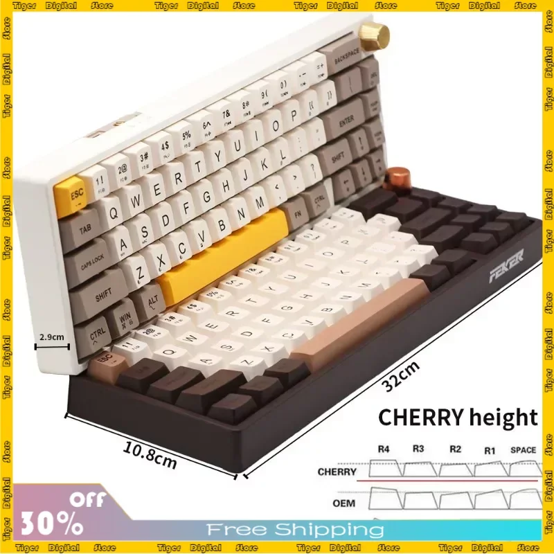 

Original FEKER IK65 Wireless Bluetooth Three-mode Mechanical Keyboard Matcha Shaft Computer Notebook IPad Mechanical Keyboard