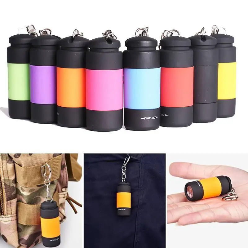 

1PC Portable Mini Keychain Pocket Torch USB Rechargeable LED Light Outdoor Flashlight Lamp Waterproof Torch Lamp Lighting