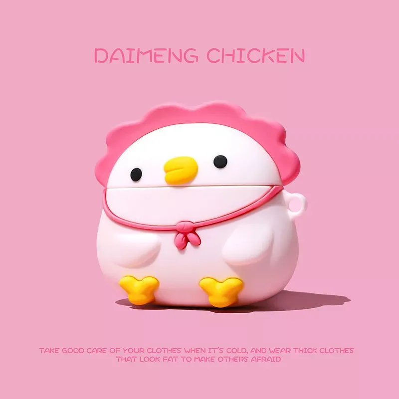 

Factory Direct Selling Cute chicken For airpods case Silicone Cover For airpods 1 2 Case Earphone 3D Headphone case Protective F