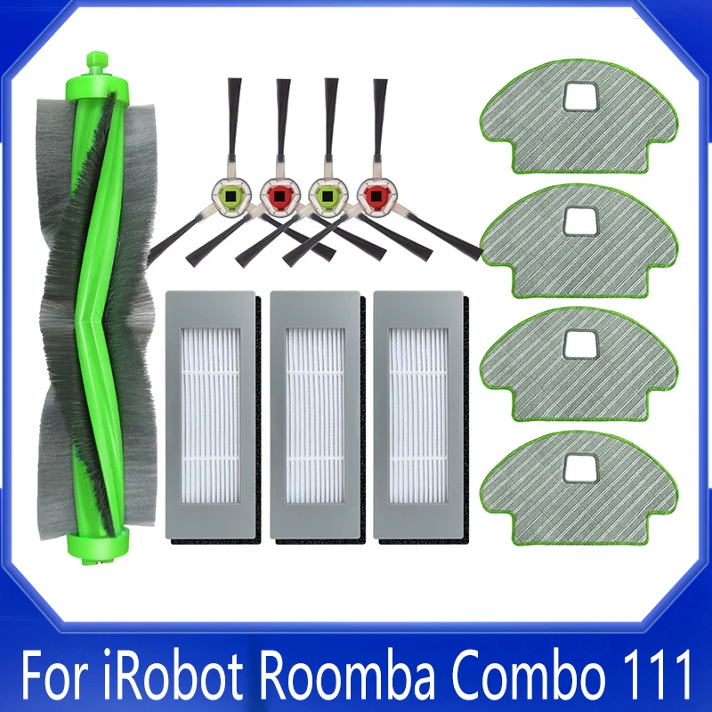 

For iRobot Roomba Combo 111 / 113 R113840 Main Side Brush Hepa Filter Mop Cloths Replacement Part Robot Vacuums Accessory