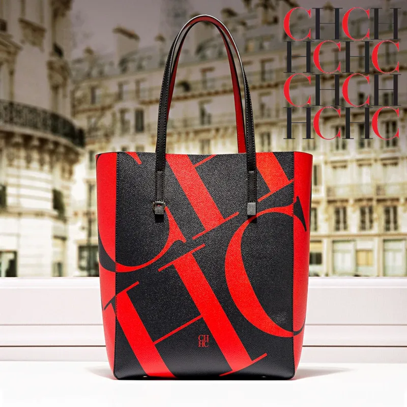 

100% Genuine Leather CH Letter Print Handbag 2022 New Fashion Ladies Casual Shopping Bag Designer Wallet Channels Handbags Bolso
