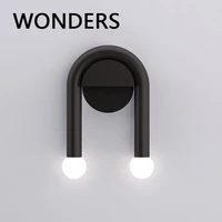 led wall lights nordic double heads lighting creative bedroom bedside lamps sconces indoor aisle balcony home decors wall lamps