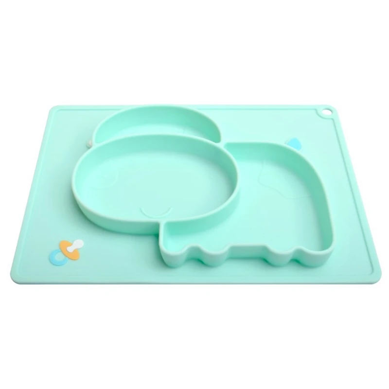 

Plastic Dinner Plate, Baby All-In-One Silicone Tableware, Baby Partitioned Dinner Plate