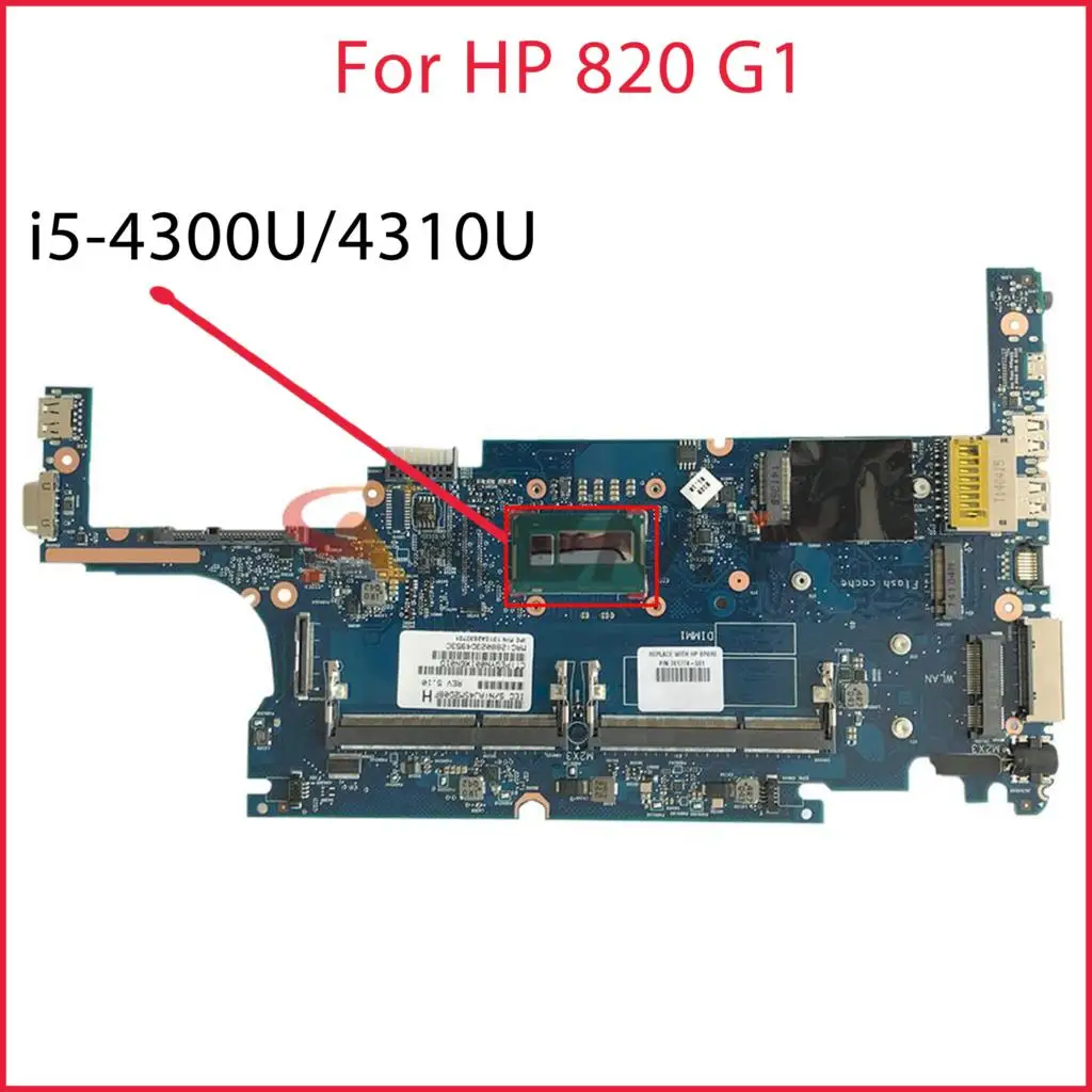 

6050A2630701-MB-A01 mainboard For HP 820 G1 laptop motherboard with i5-4300U /i5-4310U CPU GM UMA