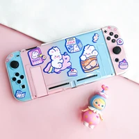 for nintendo switch case crystal transparent full cover joy con controller shell cute diy stickers case ns protector accessories