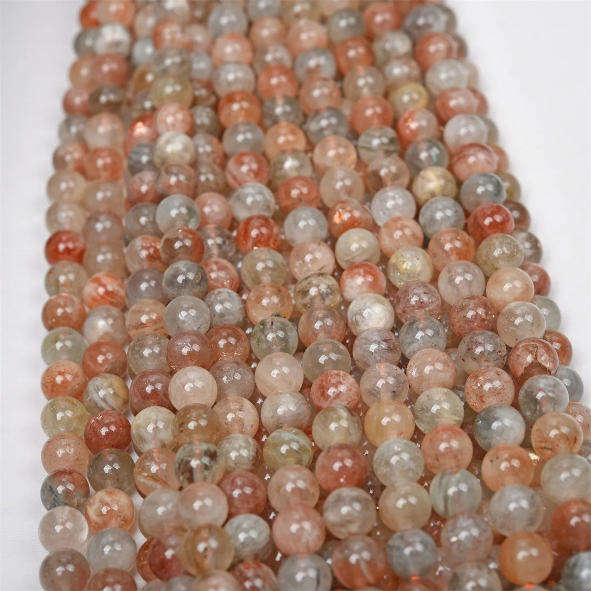 Натуральные граненые круглые бусины Arusha с золотой точкой из солнечного камня