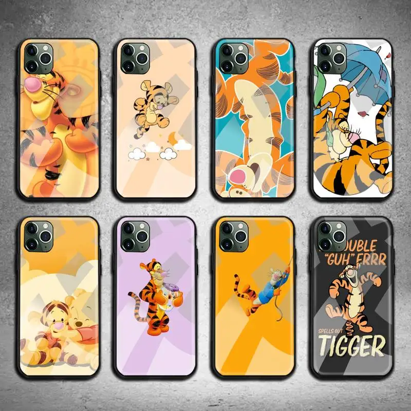

Tigger Phone Case Tempered Glass For iPhone 13 12 11 Pro Mini XR XS MAX 8 X 7 6S 6 Plus SE 2020 cover