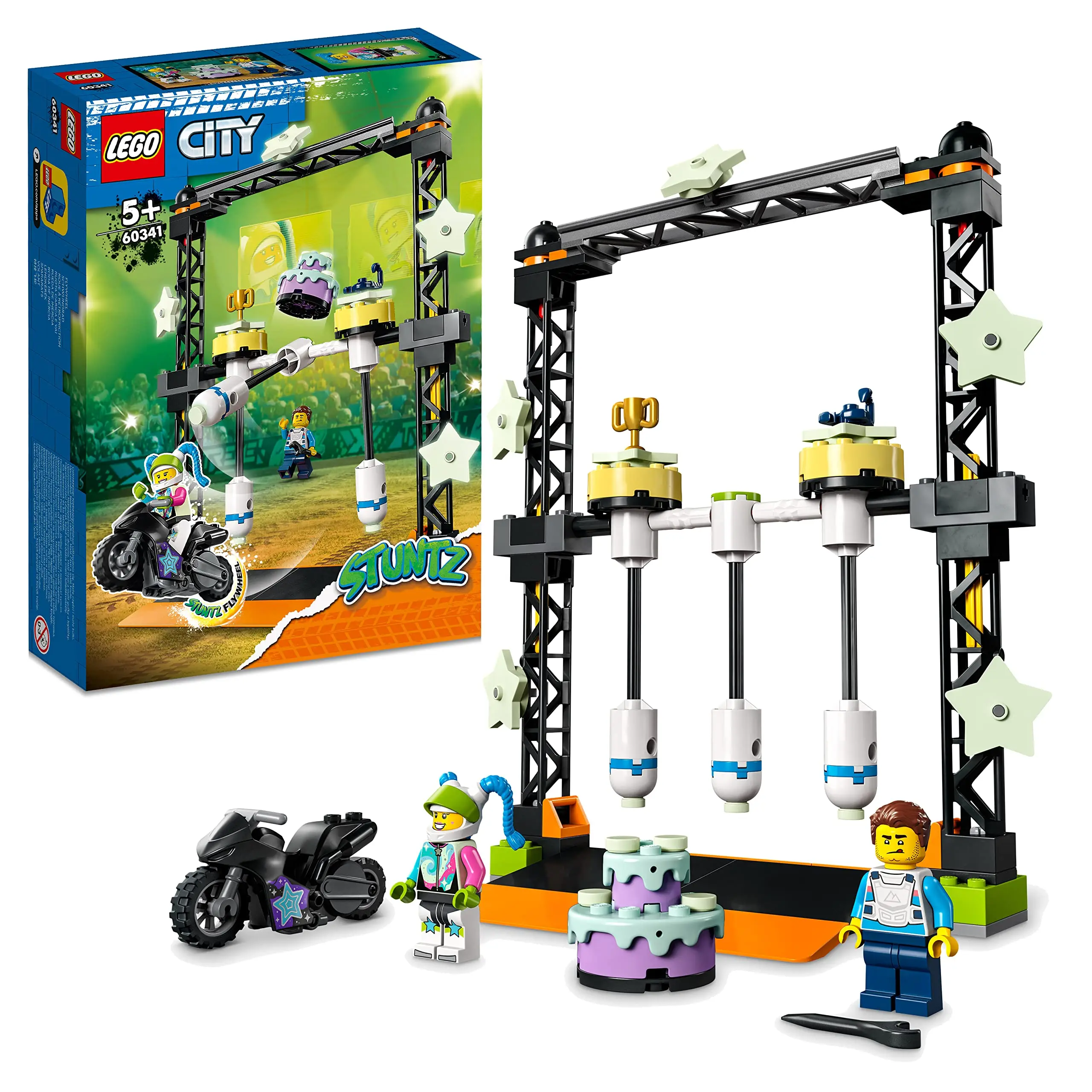 

LEGO City Stuntz The Knockdown Stunt Challenge Playset 60341 Adventure TV Series Action Toy with Stunt Bike Racer & Accessories