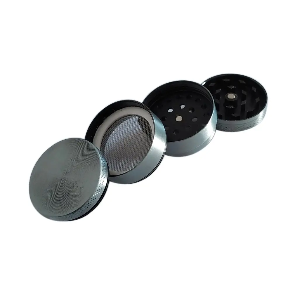 Fashion Leaf Metal Herbal Tobacco Grinder 3/4 Layer With Pollen Catcher Free Scraper-Silver/Bronze/Rainbow |