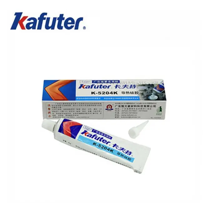 Фото Дешевый силиконовый герметик Kafuter K-5204-8г, теплопроводность 1.6 Вт/м.К, белая силиконовая паста-клей №1