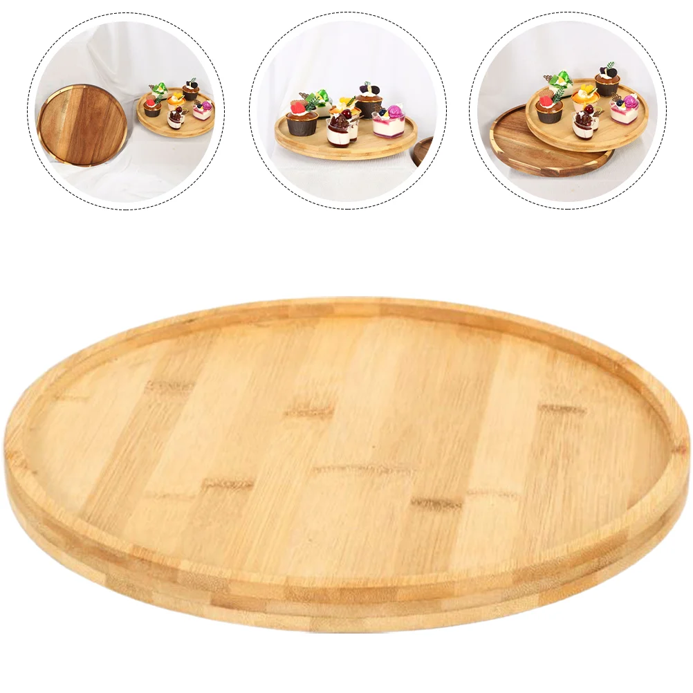 

Tray Wood Rotating Organizer Plate Serving Turntable Container Bread Wooden Fruit Bathroom Holder Seasoning Dessert Rack