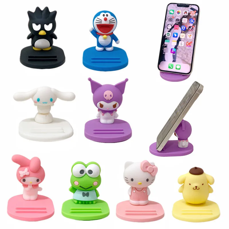 

Sanrio Kawaii HelloKitty Phone Holder Kuromi MyMelody Cinnamoroll Cartoon Cute Adjustable Mobile Phone Tablet Support Frame Gift