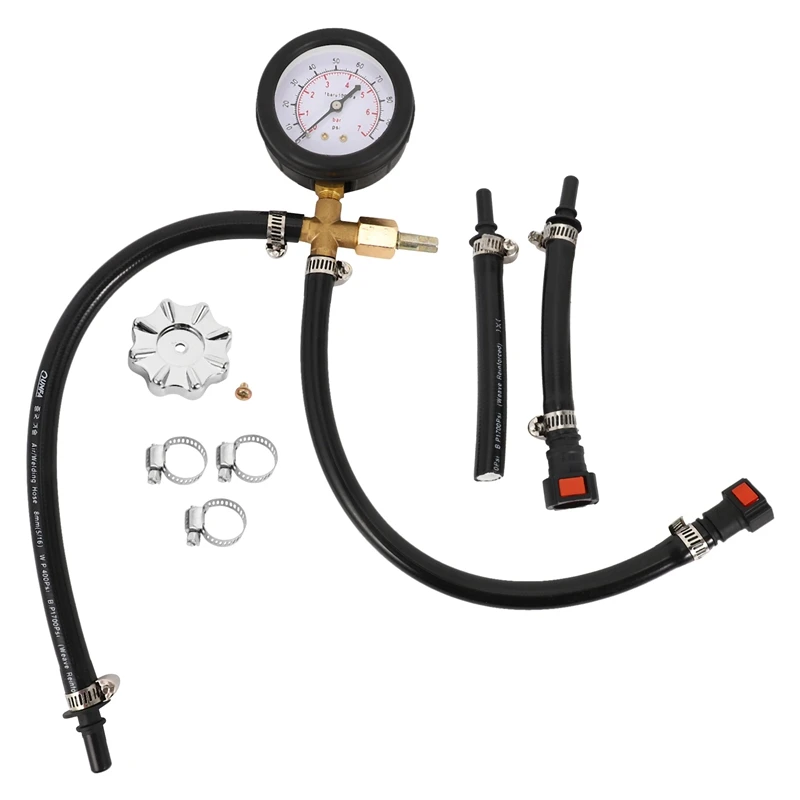

AT14 Quick Connected Fuel Injection Pump Pressure Tester Gauge With Valve 0-100PSI