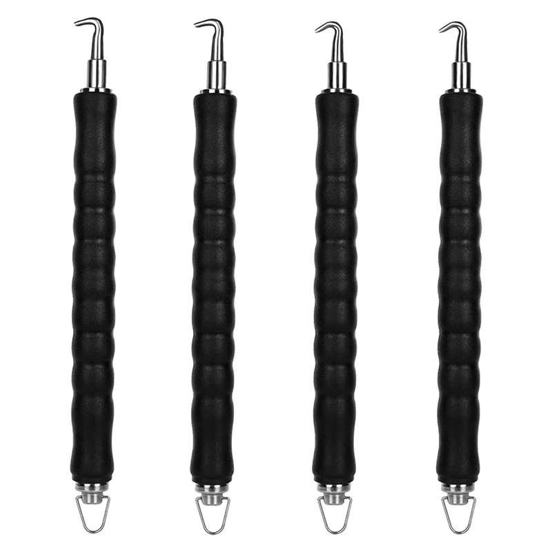 

LICG 4 Pcs Automatic Rebar Tie Wire Twister Concrete Rebar Wire Twister Tool Pull Tie Wire Twister (Curved +Straight Hook)
