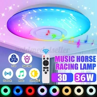 leijos creative smart music ceiling light remote control led light with bluetooth speaker colorful night light for living room