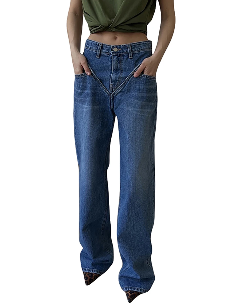 

Женские джинсы-карго, мешковатые брюки с заниженной талией, готические панковские брюки Y2k, джинсы с расклешенным подолом, Стрейчевые брюки