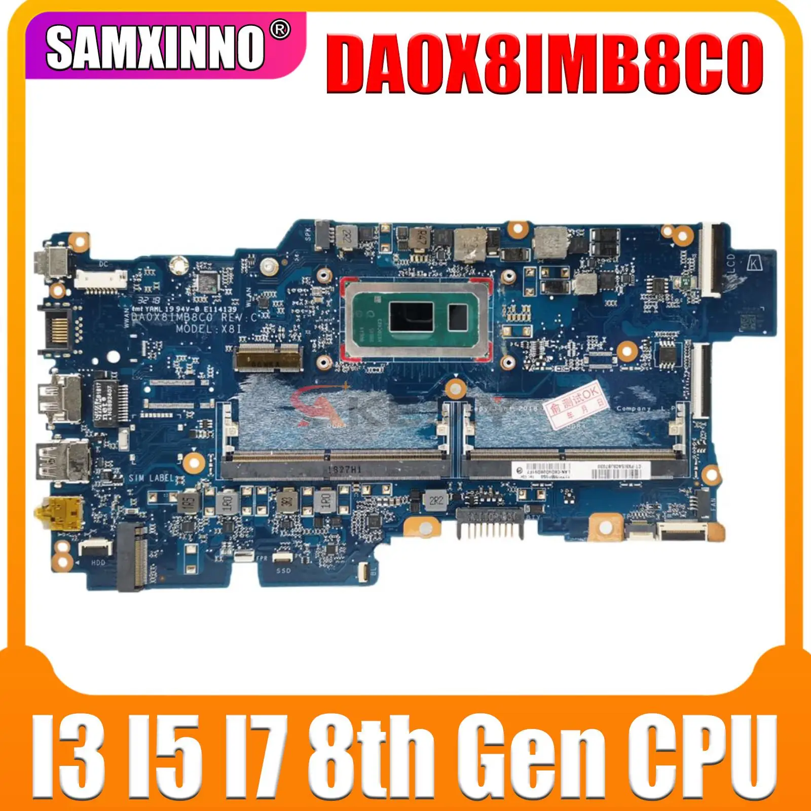 

DA0X8IMB8C0 For HP Probook 430 G6 HSN-Q14C Notebook Mainboard with i3 i5 i7 8th Gen CPU DDR4 Motherboard