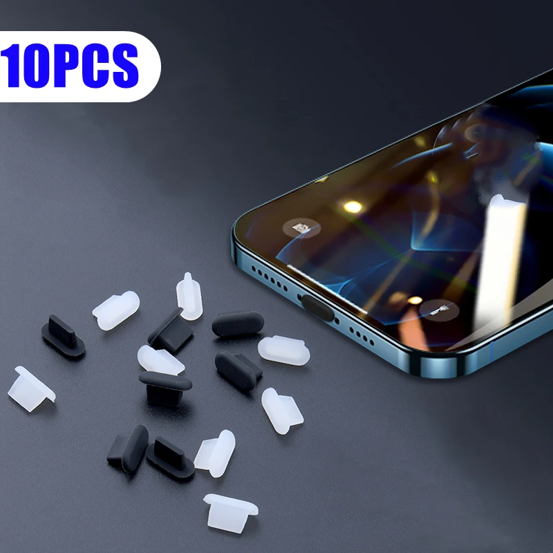 

10/5PCS Universal Mobiel Dust Plug for IPhone 13 12 XR Samsung Mi Huawei Android Type C Charger Port Silicone Dustproof Plugs
