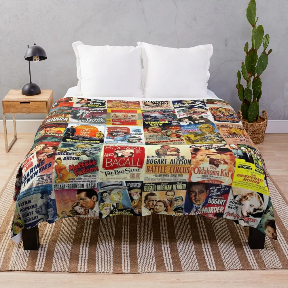 

Humphrey Bogart Movie Posters Throw Blanket knitted plaid