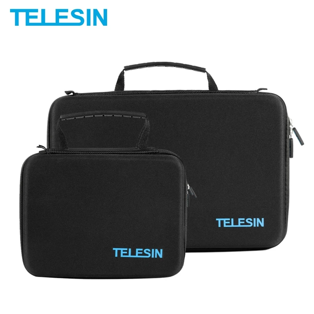

TELESIN M/L Size Portable Carry Storage Bag for GoPro Hero 10 9 8 7 For Insta360 DJI OSMO Action 2 SJCAM sj10 Camera Handle Bag