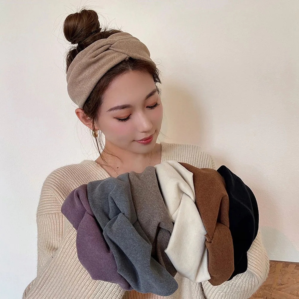 

Women Headband Solid Color Twist Wide Turban Twisted Knotted Headwrap Girls Hairband Hair Baby Accessories Scrunchies
