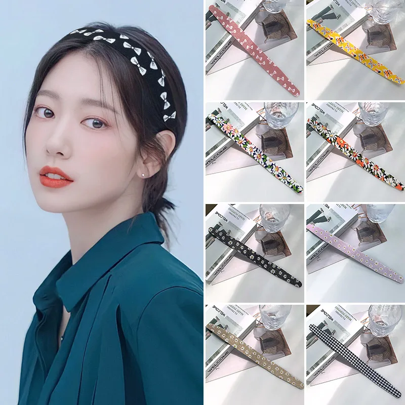 

Волшебная лента липучка повязка на голову с цветочным принтом милые повязки для волос легкая в ношении заколка для челки палочка для девуше...