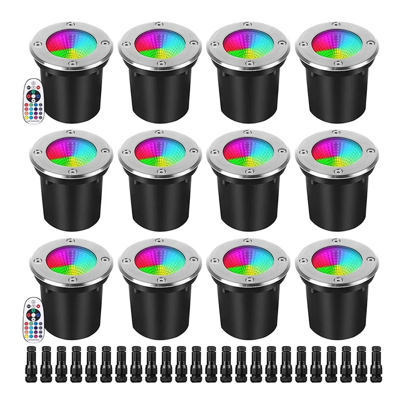 

10W Lighting RGBW Low Voltage Landscape Lights Color Changing,12-24V Multicolor In Ground Lights IP67 For Garden Yard
