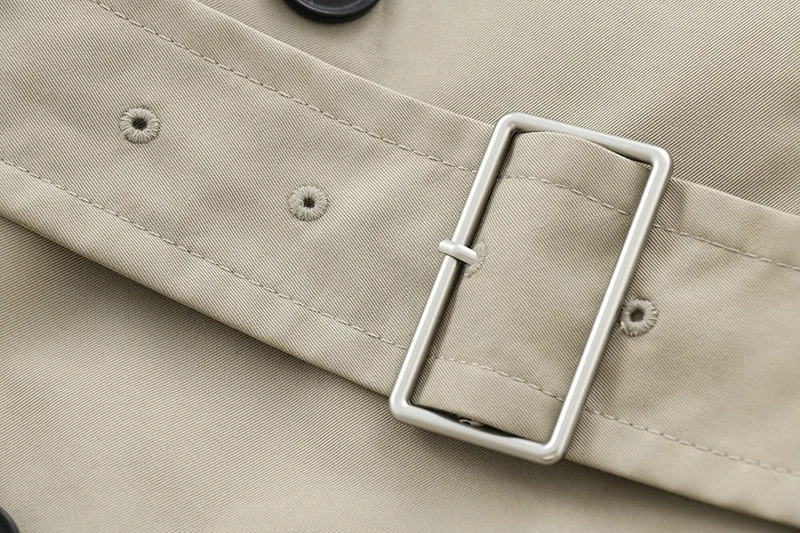 Осенне-зимняя простая двубортная куртка Весенняя ветровка с поясом пальто