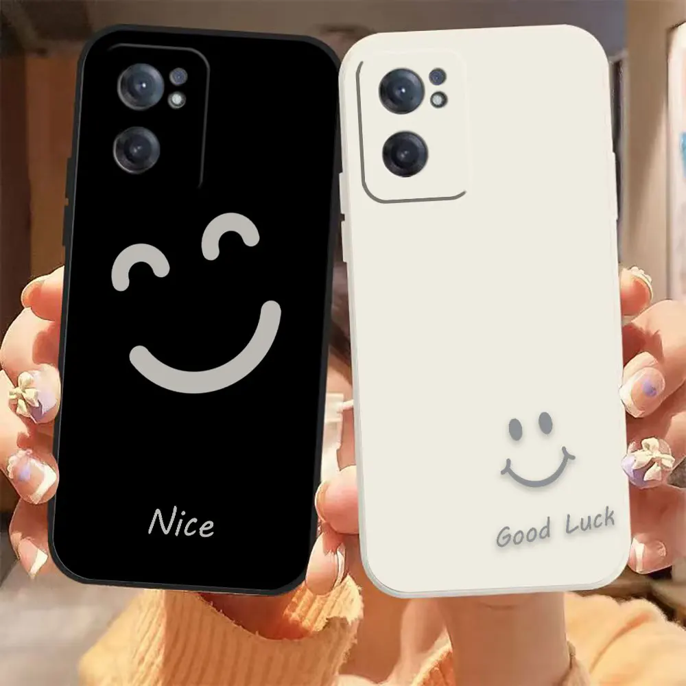 

Nice Good Luck Face Phone Case For Oneplus 11 10 9 9R 9RT 8 8T 7 7T ACE 2 2V NORD CE 2 Lite Pro Colour Liquid Case Cover Shell