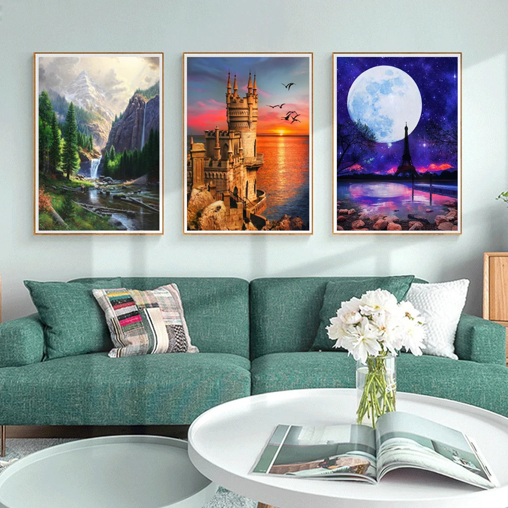 Алмазная 5D картина сделай сам животное кот тигр олень круглая мозаика вышивка