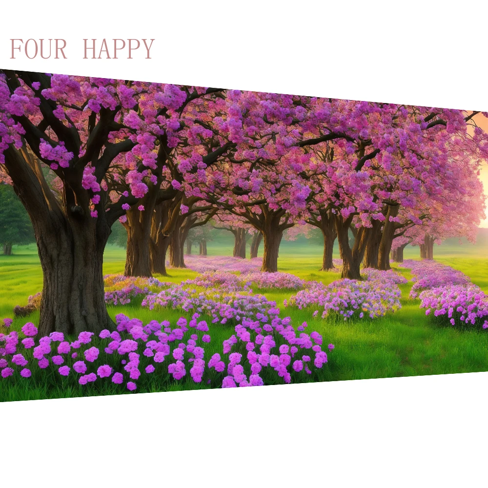 

5D «сделай сам», большая алмазная живопись, вышивка крестиком, цветок, Настенная картина, подвесная картина, полная круглая вышивка для домашнего декора, мультяшная картина