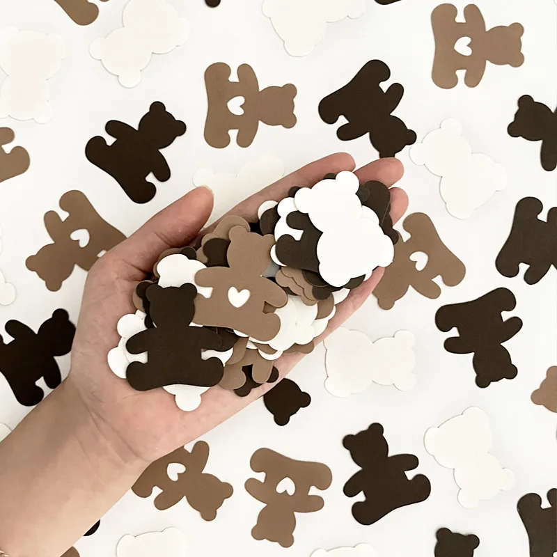 100 шт. бумажные обрезки медведя Тедди в трех цветах украшения для будущей мамы