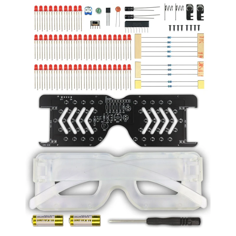 

New-Voice Activated LED Light Emitting Glasses Making Kit Light-Emitting Diode Flashing Light DIY Electronic Kit