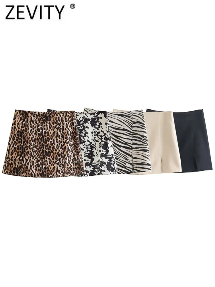 

Женские модные шорты ZEVITY с разрезом, мягкие на ощупь юбки, женские повседневные облегающие шорты с боковой молнией, шикарные шорты, короткие...