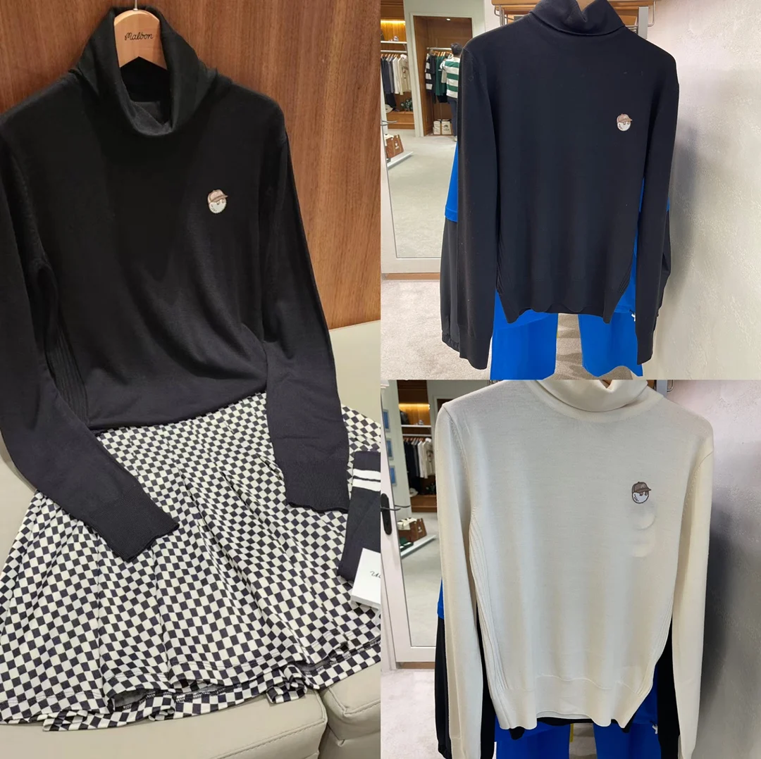 

여성 골프 의류 Turtleneck Warmed Knitwear Golf Sweater Korean Women's Long Sleeve Casual Sweater Golf Sports Clothing