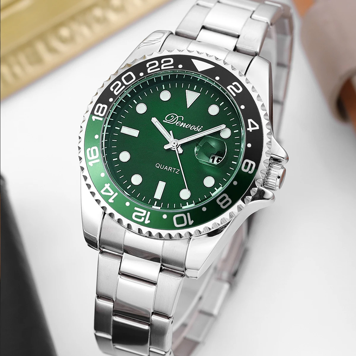 Мужские модные деловые кварцевые часы водонепроницаемые и прочные светящиеся