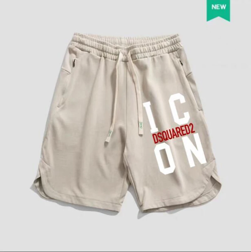 

European And American Summer New 2022 Dsquared2 Cotton Letter Print Fashion Shorts Men's Elastic Waist Casual Shorts
