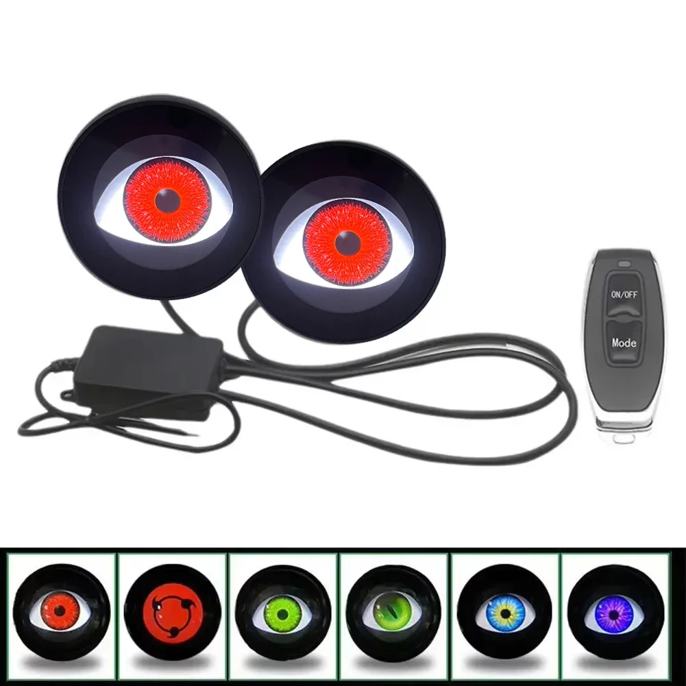 

Новые 3-дюймовые светодиодные фонари Devil's Eye Cool Dynamic LED, комплекты модернизации с управлением глазми и пультом дистанционного управления, аксессуары для автомобилей в сборе