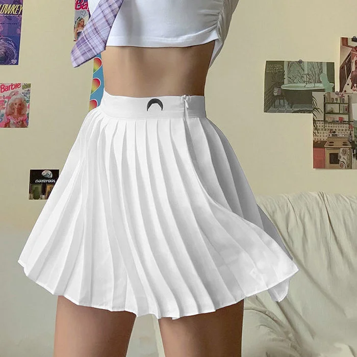 Женская мини-юбка с эластичной талией белая |
