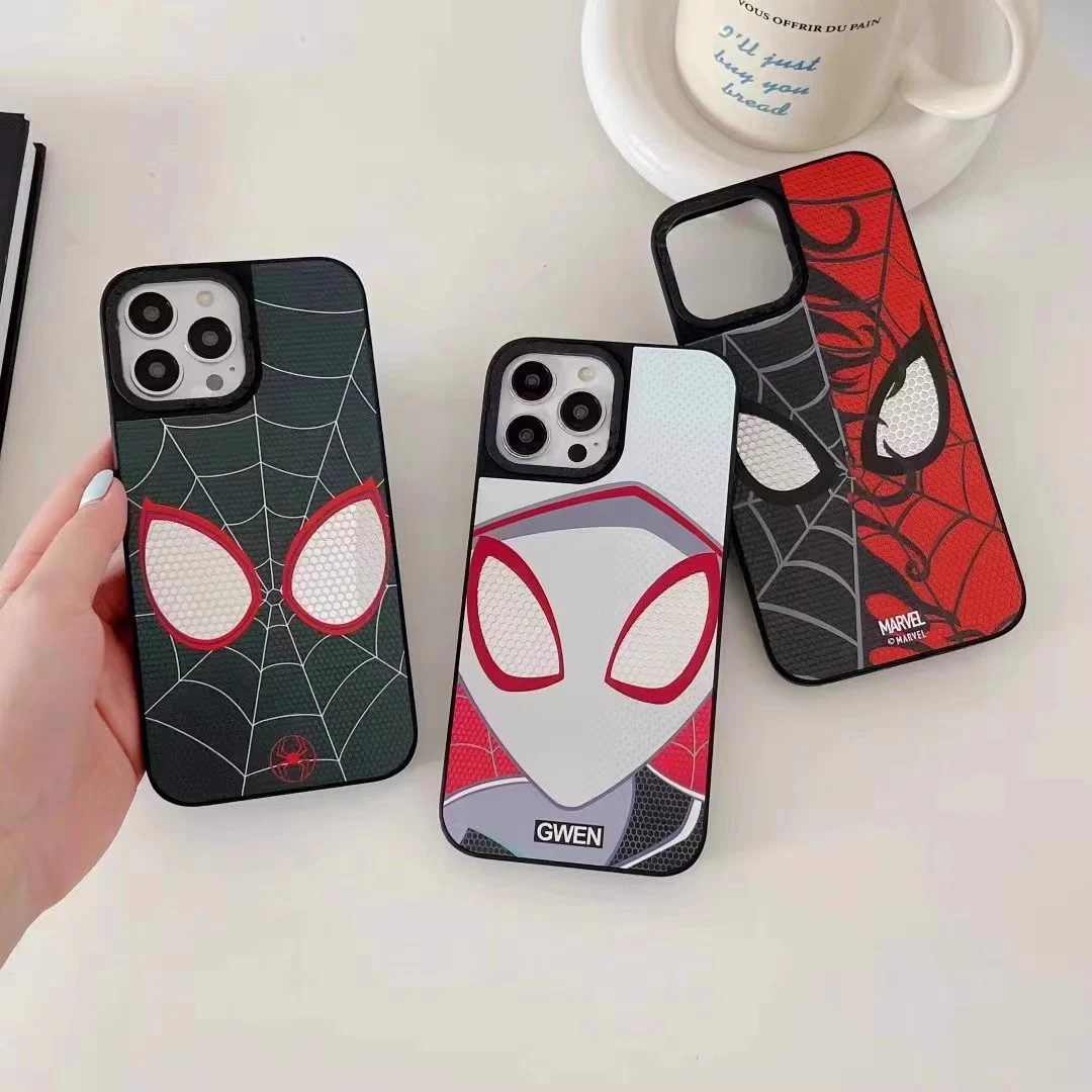 Чехлы для телефонов Bandai с мультяшной маской Человека-паука IPhone 16 15 14 13 12 11 Pro Max
