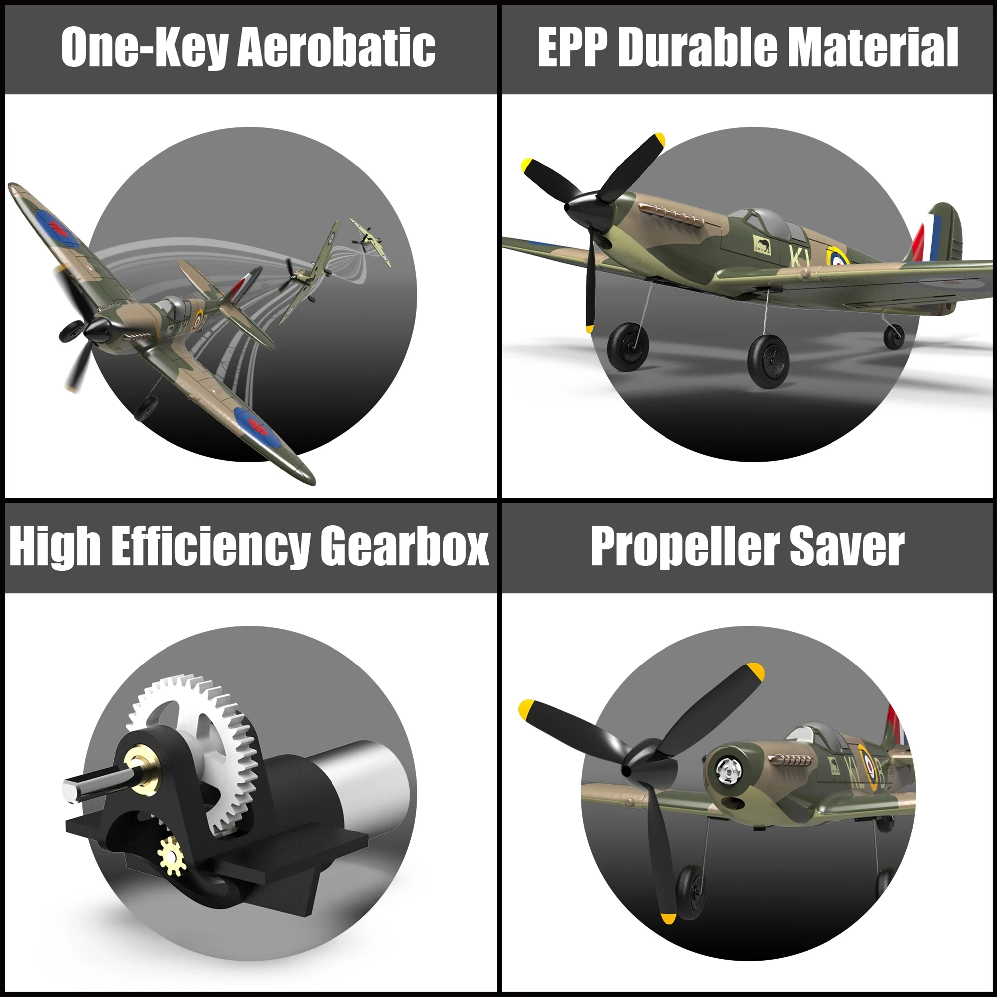 Радиоуправляемый самолет 4-канальный с дистанционным управлением 6-осевой