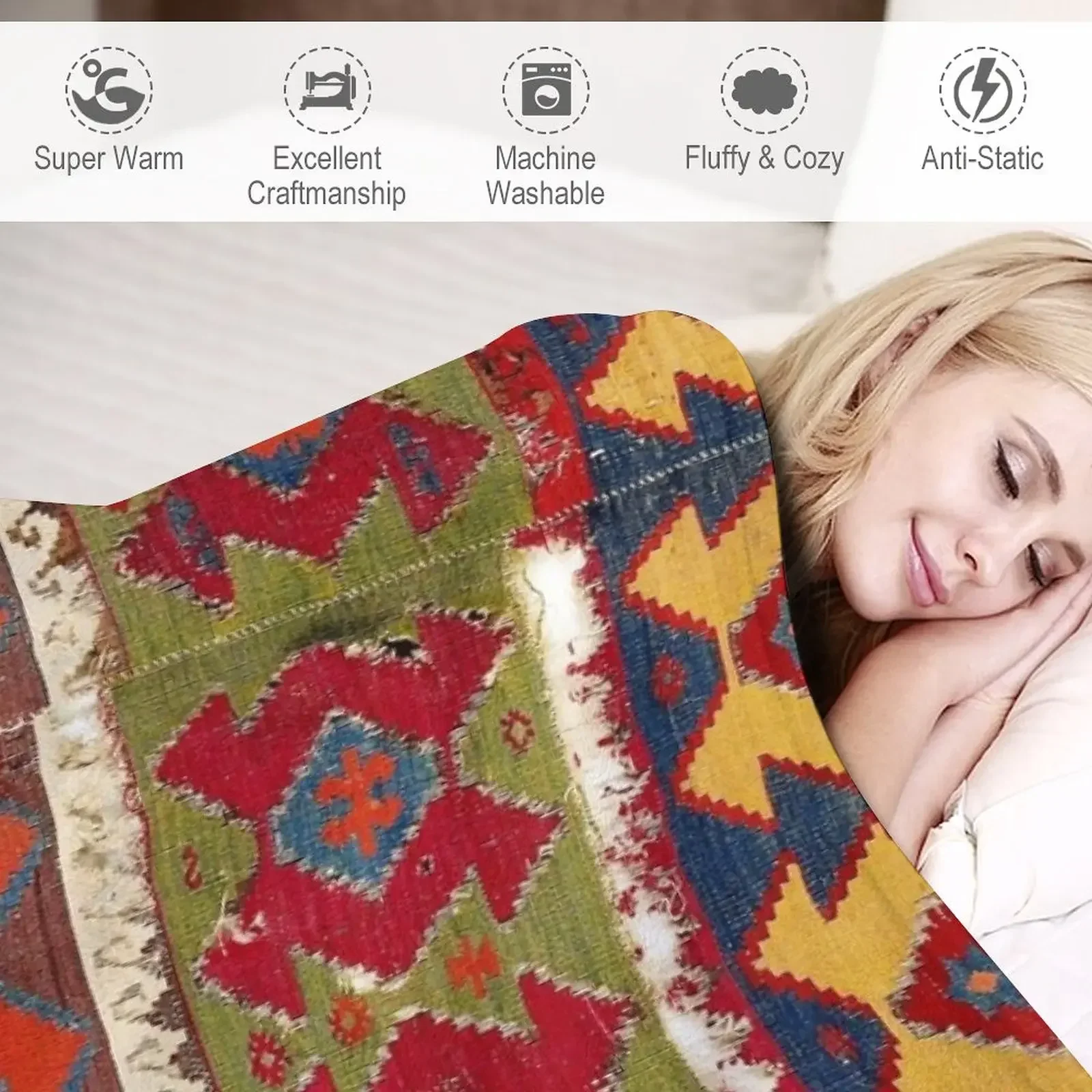 Набивное одеяло с рисунком Мут Телец Anatolian Kilim декоративные винтажные подвижные