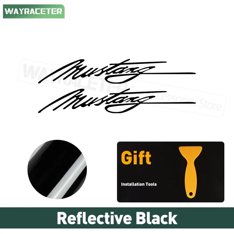 

2 шт. наклейки на окна автомобиля, светоотражающие виниловые наклейки с надписями на корпусе для Ford Mustang GT Shelby Mach-E, аксессуары