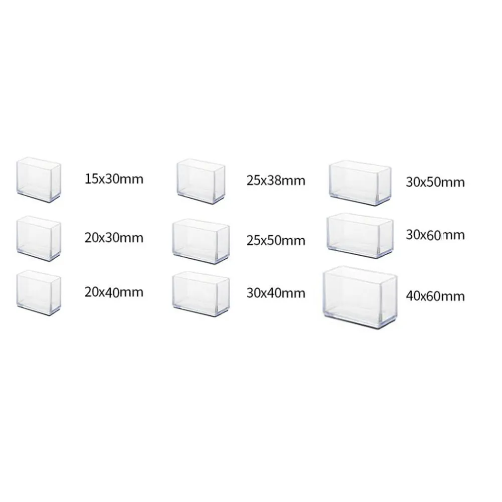 

Durable Practical Useful Brand New Chair Feet Cover Protector 12pcs Cap Rectangle Silicone Table Feet Protector