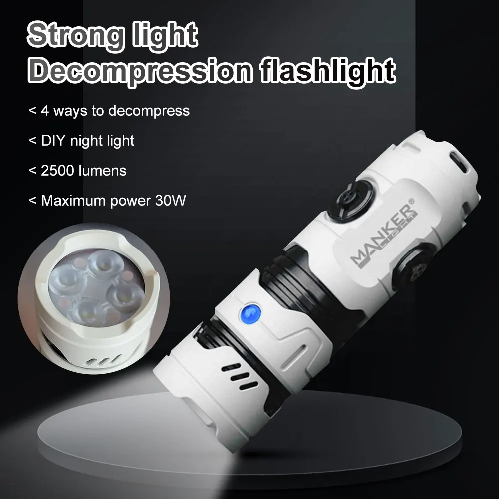 2022 New rong Light Flashlight Manker Time Scroll 3 EDC Spinner Play With Decompression Outdoor Flashlight Emergency Light