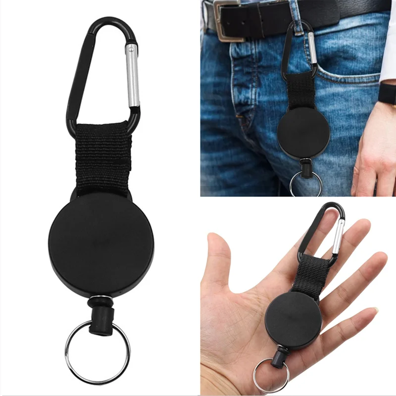 Fly Fishing Retractor Tools Extractor Keeper Retractable Anti-theft Telescopic Keychain Reel Badge Holder Tackle Boxes Accessoy