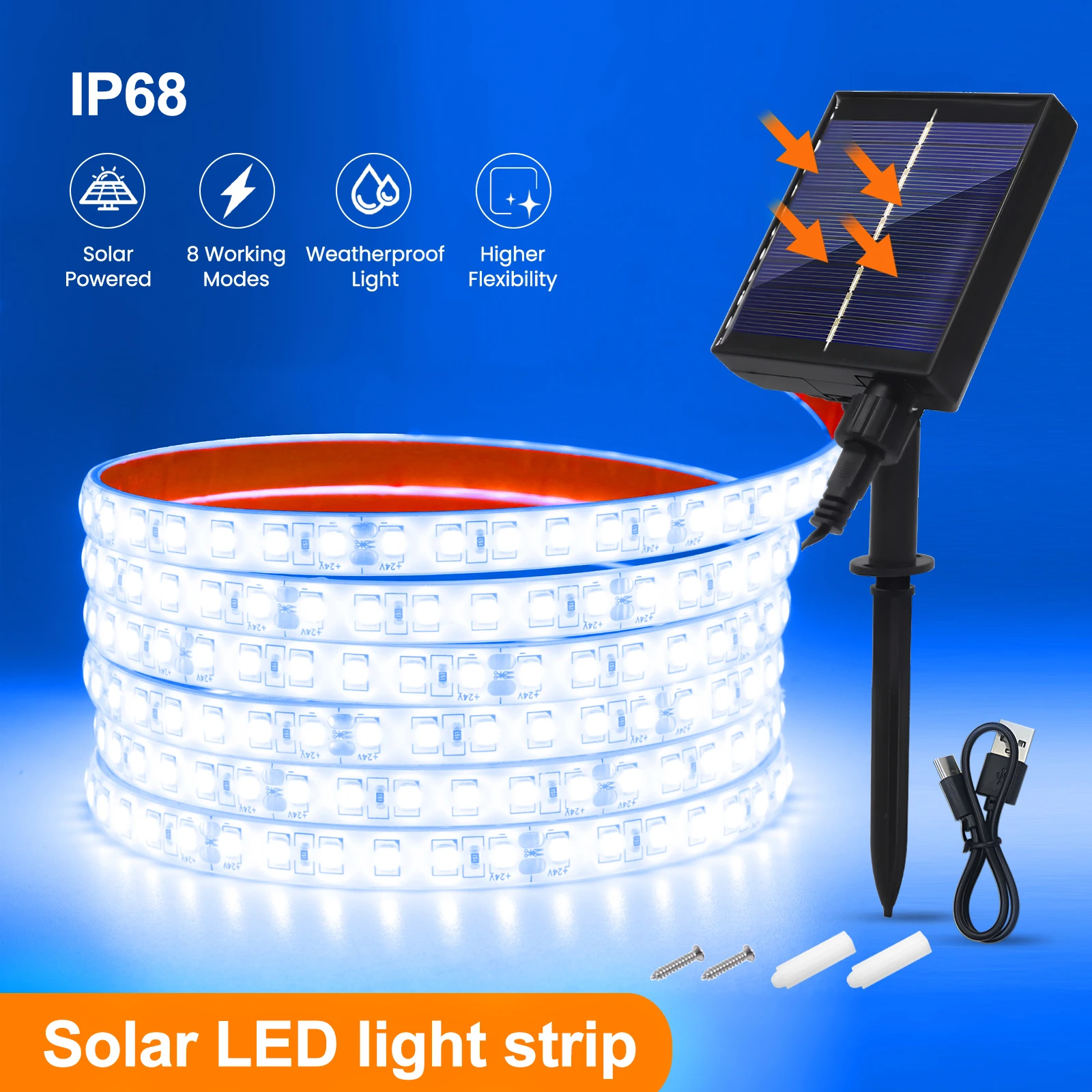 

Солнечная светодиодная лента HEGEHE IP68 120 LED/м