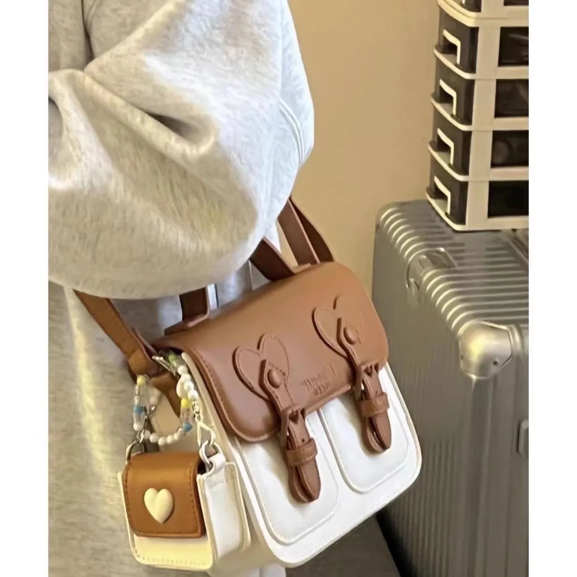 Y2K Vintage Retro Korean Fashion Shoulder Underarm Harajuku PU Tote Bag Ladies Crossbody Bags Purses Small Square Handbags Women