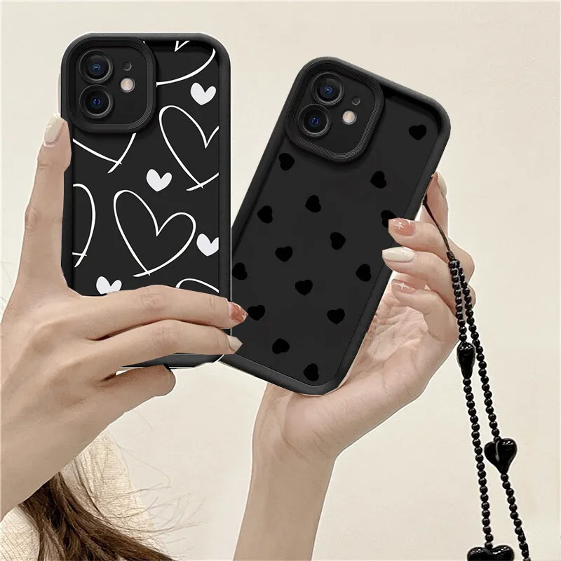 Love Heart Chain Phone Case For OPPO Realme 5 5i 5S 6i 7i 8i GT Master GT3 C2 C17 Reno 7Z 8Z 6Z 5Z 8T 4F 8 Pro A93 F17 F21
